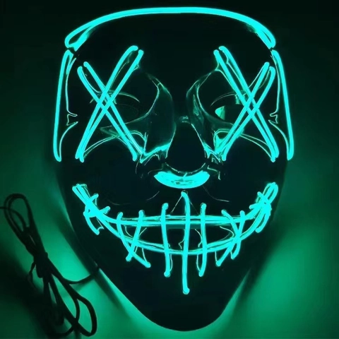 Halloween Gruselige LED Leuchtmaske EL Draht Horror Maske Für Maskerade Cosplay Kostüm Party Requisite Für Erwachsene