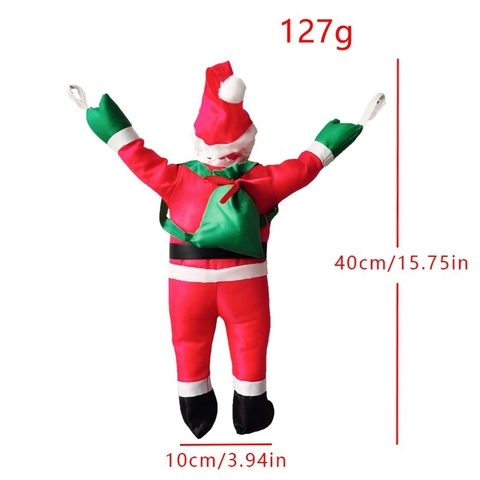 Polyester LED Climbing Santa Claus Ornament Festive Hanging Decoration For Outdoor Indoor Christmas Party Home Decor Accessory
