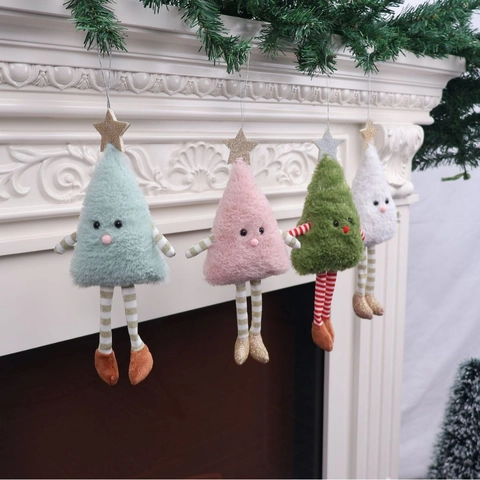 Lindos Muñecos de Peluche de Navidad con Piernas Largas Adornos de Escritorio para Fiesta en Casa Árbol Estrella Personaje Decoraciones Festivas