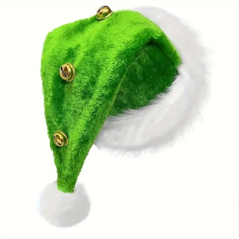 Feestelijke Pluche Kerstmuts Met Gouden Bellen Rood Groen Kerstman Muts Voor Volwassenen Kerstversiering Feestartikelen