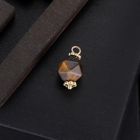 Natural Stone Geometric Facet Pendants Alloy Heart Star Charms DIY Jewelry Accessories For Necklace Making Women Men Gift
