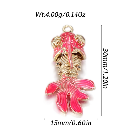 Copper Enamel Koi Fish Pendant Colored Drip Oil Goldfish Charm For DIY Necklace Bracelet Jewelry Making Accessories Women Gift