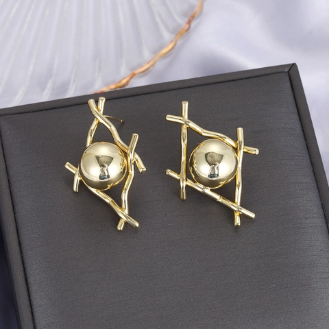 Fashion Copper Zirconia Stud Earrings For Women Gold Plated Geometric Bowknot Heart Tassel Hoop Earrings Jewelry Gift