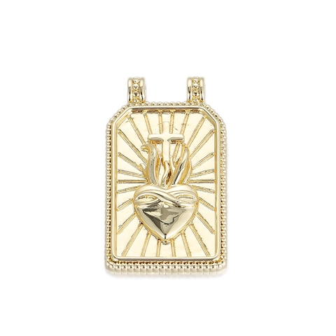DIY Copper Pendant Gold Silver Plated Rabbit Heart Hugging Figure Sacred Heart Rhinestone Charm Jewelry Making Pendant Accessories