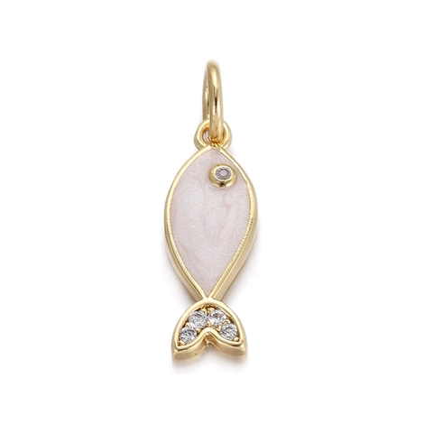 Fashion Gold Plated Copper Zircon Enamel Heart Elk Mushroom Pendant Charms For DIY Necklace Bracelet Women Jewelry