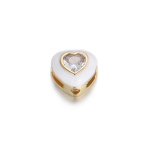 DIY Copper Jewelry Findings Beads Hearts Flowers Extension Chains Enamel Rhinestone Inlaid Charms For Jewelry Making