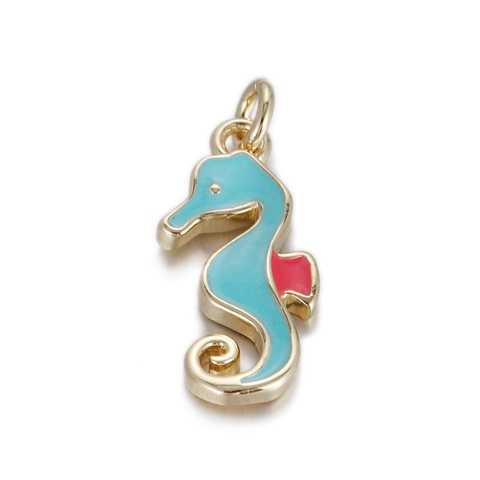 Electroplated Copper Rhinestone Animal Pendants DIY Jewelry Seahorse Butterfly Crab Fish Turtle Cat Shell Charms For Necklaces