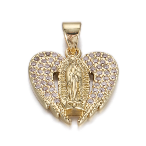 DIY Copper Zircon Pendant Gold Plated Enamel Moon Star Horse Heart Charm For Necklace Bracelet Jewelry Making Accessories