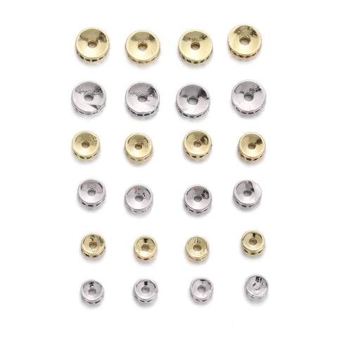 Cuentas Espaciadoras de Cobre con Circonia para DIY Creación de Joyas Componentes Pulsera Galvanizado Oro Plata Micro Pave