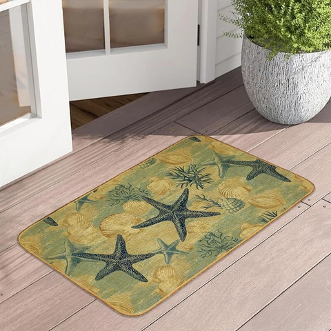 Tappetino in Farina Fossile Vintage Americano Stampato Assorbente Antiscivolo Zerbino per Ingresso Bagno Cucina Tappeto Decorativo