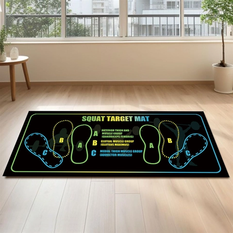 Tapis de Fitness en Terre de Diatomée Antidérapant pour Squat Tapis d'Exercice Insonorisé Guide de Position des Pieds
