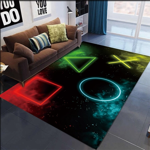 Tappeto Decorativo per Camera da Gamer Antiscivolo in Poliestere Stampato con Controller per Camera da Letto Ragazzi