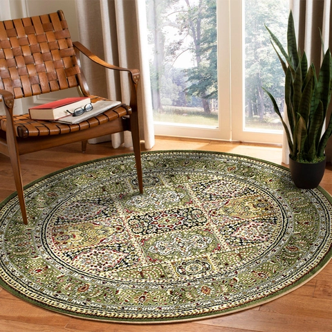 Alfombra Redonda Vintage Bohemio Estilo Persa Antideslizante para Dormitorio Sala de Estar Decoración Hogar Lavable Patrón Étnico