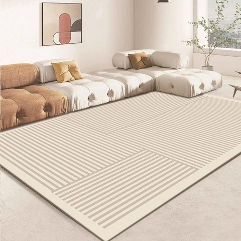 Japanse Wabi-Sabi Minimalistisch Geometrische Lijnen Woonkamer Tapijt Polyester Bedrukt Waterabsorberend Slaapkamer Vloerkleed