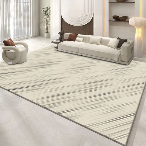 Japanse Wabi-Sabi Minimalistisch Geometrische Lijnen Woonkamer Tapijt Polyester Bedrukt Waterabsorberend Slaapkamer Vloerkleed