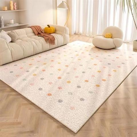 Tappeto Moderno in Simil Cashmere Poliestere Stile Nordico Stampato Soggiorno Camera da Letto Tappeto Antiscivolo Decorazione Casa