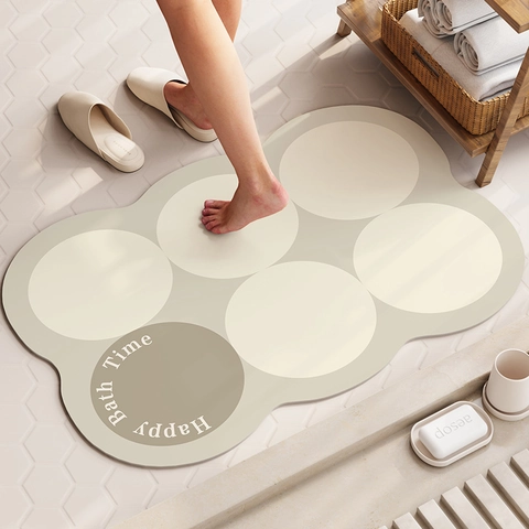 Tappetino da Bagno Moderno Minimalista a Forma di Nuvola Assorbente Asciugatura Rapida Antiscivolo Velluto Tecnico per Ingresso
