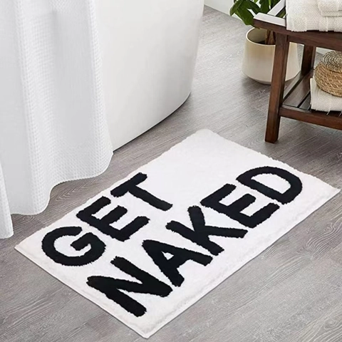 Faux Kasjmier Badmat Modern Scandinavisch Absorberend Antislip Letter Print Zacht Vloerkleed Dik Pluche Tapijt Voor Badkamer Slaapkamer