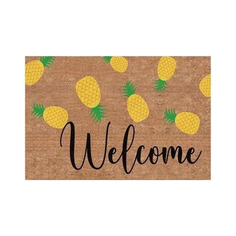 Zerbino d'Ingresso in PVC a Cappio Antiscivolo Lavabile Con Motivo Ananas Limone Cane per Decorazione Casa Cucina Corridoio