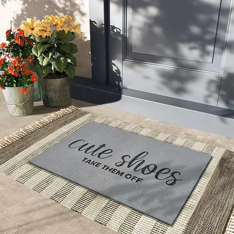 Minimalista Moderno Zerbino in Terra di Diatomée Antiscivolo Assorbente per Ingresso Bagno Cucina Tappeto per Pavimento Con Stampa di Lettere Decorativo