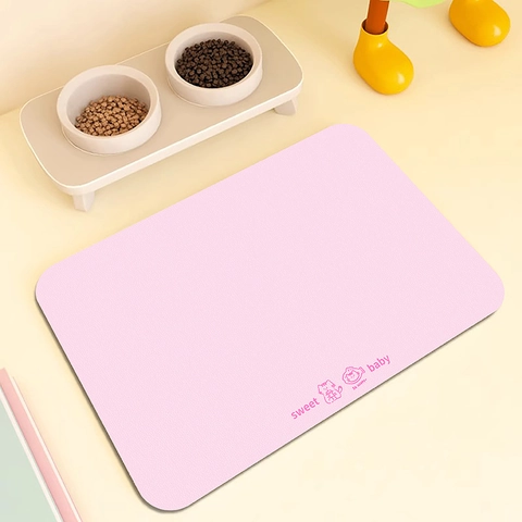 Tappetino per Alimentazione Animali Domestici in Farina Fossile Minimalista Moderno Asciugatura Rapida Antiscivolo Impermeabile