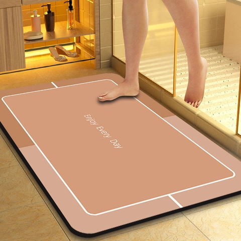 Tappetino da Bagno in Fango di Diatomee Assorbente Antiscivolo ad Asciugatura Rapida Tappetino per Pavimento Minimalista Stampato