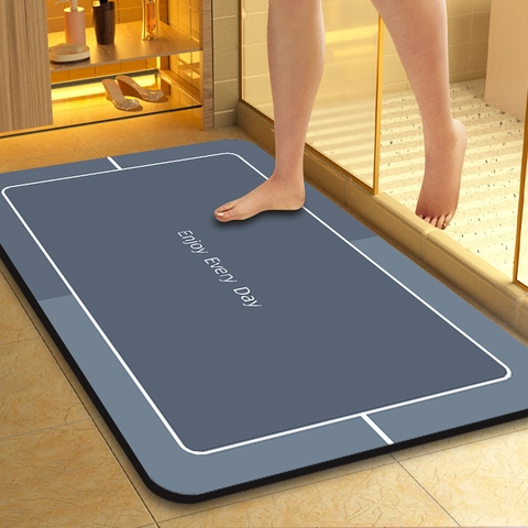 Tappetino da Bagno in Fango di Diatomee Assorbente Antiscivolo ad Asciugatura Rapida Tappetino per Pavimento Minimalista Stampato