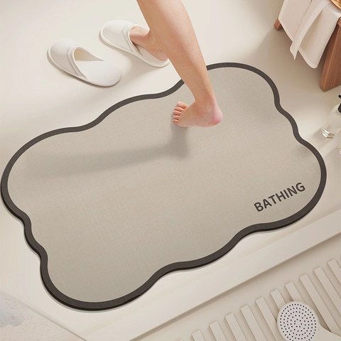 Tappetino da Bagno Moderno Minimalista Irregolare in Farina Fossile Antiscivolo Assorbente Tappeto Bagno Asciugatura Rapida Cucina Ingresso
