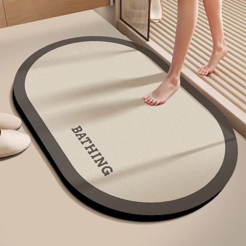 Tappetino da Bagno in Terra di Diatomee Super Assorbente Antiscivolo Asciugatura Rapida Tappeto per Bagno Ingresso Moderno Minimalista Stampato