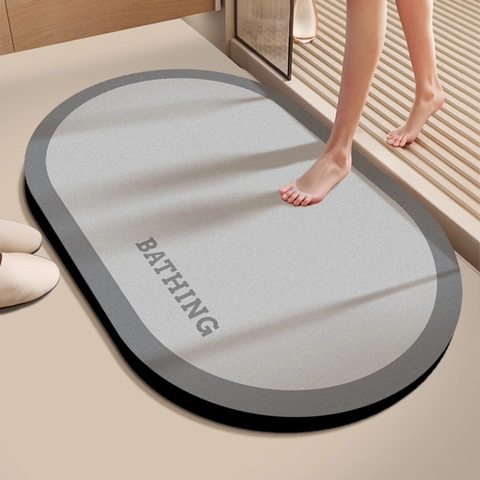 Tappetino da Bagno in Terra di Diatomee Super Assorbente Antiscivolo Asciugatura Rapida Tappeto per Bagno Ingresso Moderno Minimalista Stampato