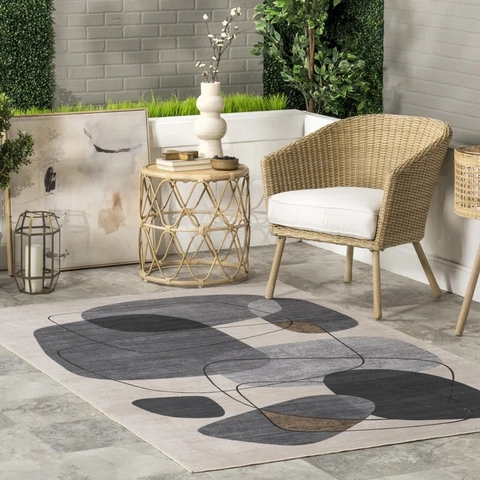 Modern Noords Geometrisch Tapijt Antislip Polyester Vloerkleed Abstract Patroon Vloermat Voor Woonkamer Slaapkamer Balkon Huisdecoratie