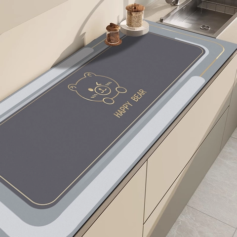Modern Minimalist Diatom Mud Kitchen Countertop Mat Absorbent Quick Dry Non-Slip Waterproof Protective Table Pad Home Decoration