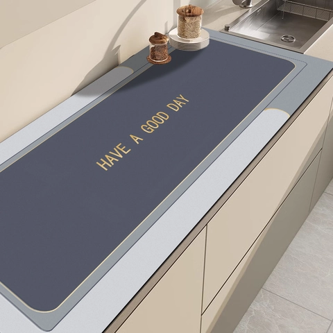 Modern Minimalist Diatom Mud Kitchen Countertop Mat Absorbent Quick Dry Non-Slip Waterproof Protective Table Pad Home Decoration