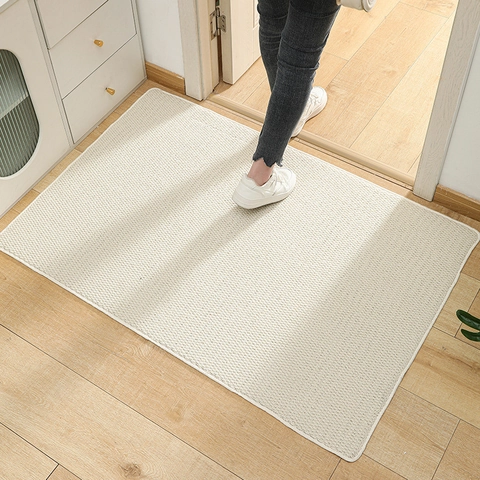 Tappetino d'Ingresso Minimalista in Imitazione Sisal Trama a Ananas Antiscivolo per Ingresso Soggiorno Camera da Letto Cucina Tappeto