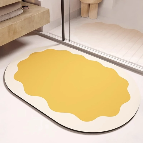 Tappetino Assorbente in Terra di Diatomee Antiscivolo per Bagno Ingresso Simpatico Motivo a Biscotto Cartone Animato Lavabile