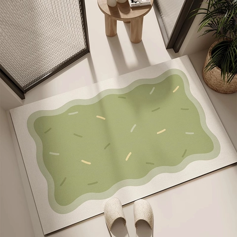 Tappetino Assorbente in Terra di Diatomee Antiscivolo per Bagno Ingresso Simpatico Motivo a Biscotto Cartone Animato Lavabile