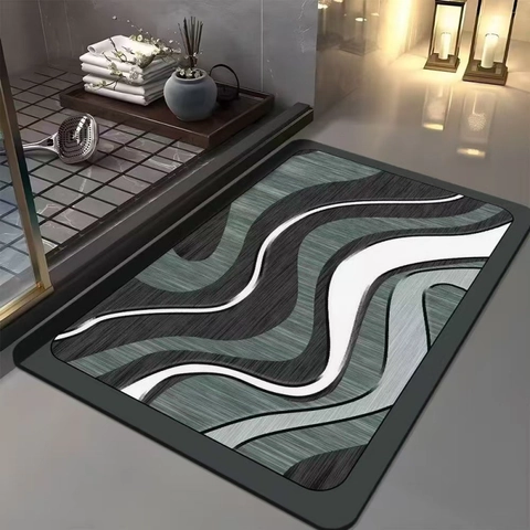 Nordic Minimalist Diatom Mud Bathroom Mat Quick Dry Absorbent Anti-Slip Floor Rug For Toilet Shower Entrance Door Mat