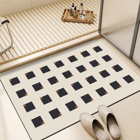 Tappetino da Bagno Minimalista Giapponese in Farina di Fossili Assorbente ad Asciugatura Rapida Antiscivolo per Ingresso Camera Letto Casa