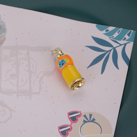 Copper Enamel Animal Pencil Pendant For DIY Jewelry Making Colorful Drip Oil Charm Gift For Kids Women