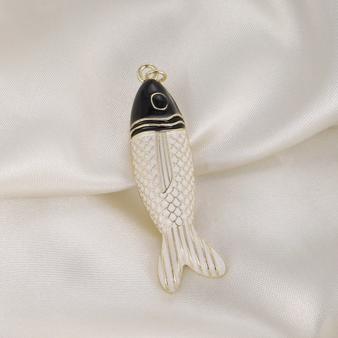 Vintage Colorful Enamel Tropical Fish Pendant For DIY Jewelry Making Copper Sea Fish Charm For Necklace Bracelet Vacation Accessories