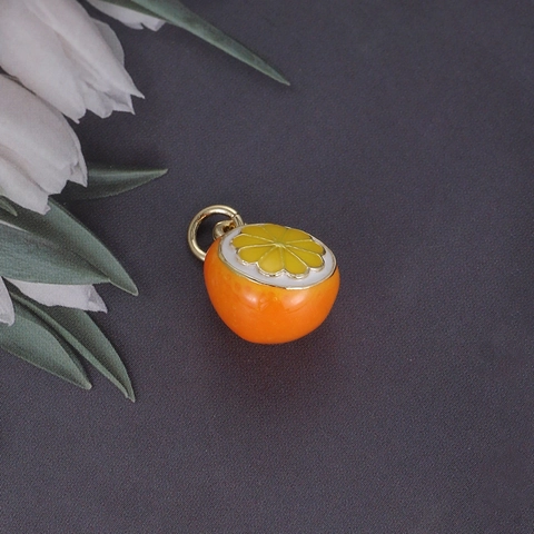 Mini Copper Fruit Enamel Pendants Cute Apple Orange Watermelon DIY Charms For Bracelet Necklace Jewelry Making Women Kids Accessory