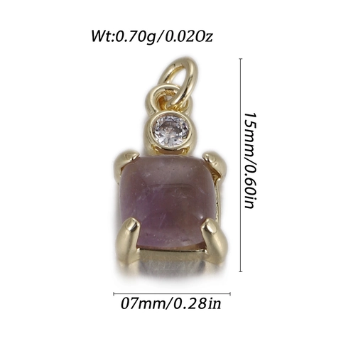 Colgante de Corazón de Piedra Natural Geométrica Micro Incrustaciones de Zirconia Cobre Chapado en Oro Joyería Gótica Accesorio Para Mujer Collares