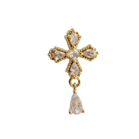 Hip Hop Copper 18K Gold Plated Rhinestone Pendants Heart Cross LOVE Letter Charms For DIY Bracelet Necklace Making Jewelry