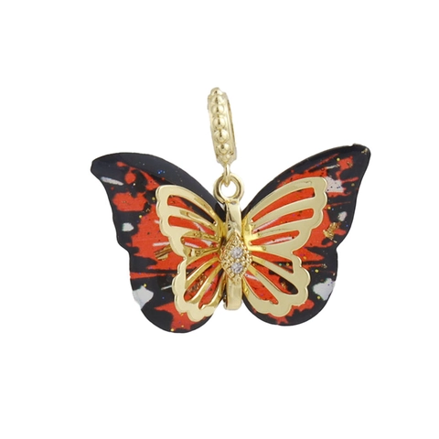 Colgante de Mariposa Colorida de Cobre Chapado en Oro Conector Infinito Para Creación de Joyas DIY Accesorio Moda Strass