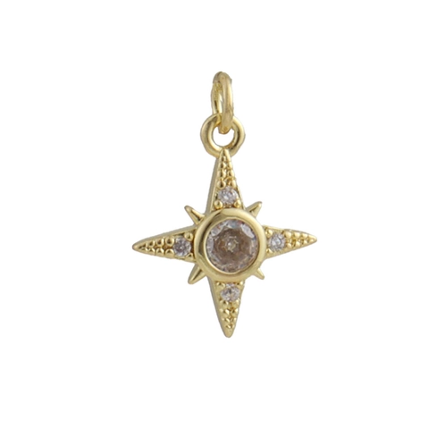 Gold Silver Plated Copper Zirconia Pendants Assorted Shapes Star Heart Bone Fish Moon Rugby For DIY Jewelry Making Necklaces