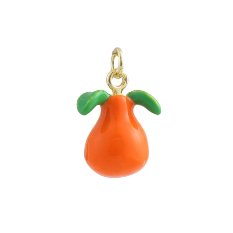 Breloques en Émail de Cuivre Plaqué Or 18K pour la Fabrication de Bijoux Pendentif Mignon Fruits Popcorn Pomme Gâteau DIY