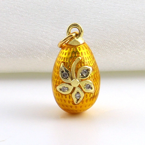 Faberge Style Russian Easter Egg Pendant Copper Enamel Rhinestone DIY Jewelry Making Charms For Necklace Bracelet Women Gift