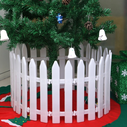 Weiße Kunststoff Weihnachtsbaum Zaun Lattenzaun Ineinandergreifende Modulare Garten Zaun Für Weihnachtsdekorationen Haus Festliche Szene Layout