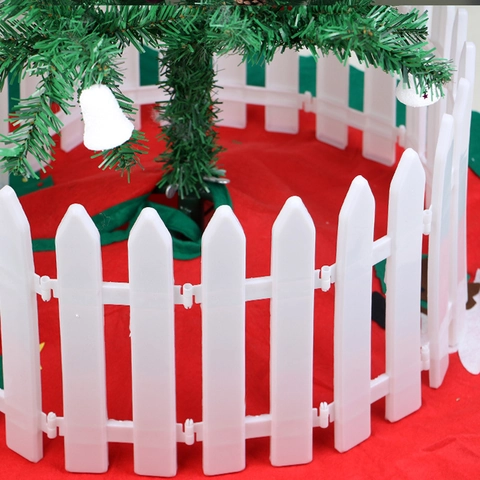 Weiße Kunststoff Weihnachtsbaum Zaun Lattenzaun Ineinandergreifende Modulare Garten Zaun Für Weihnachtsdekorationen Haus Festliche Szene Layout