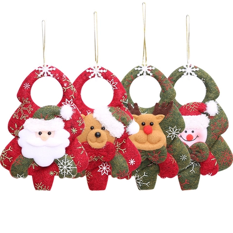 Addobbi Natalizi Appesi per Albero Babbo Natale Pupazzo di Neve Renna Orso Ciondolo Tessuto non Tessuto 3D Festa Casa Decorazione